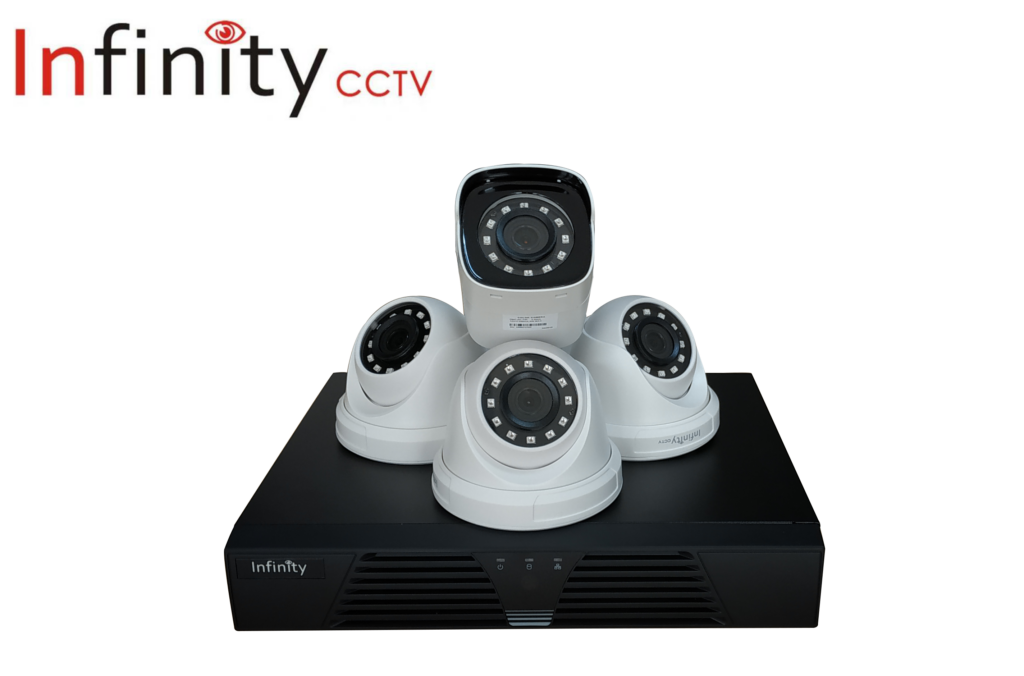 Perangkat paket A Infinity: 4 kamera CCTV dan DVR